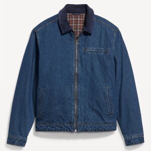 Old Navy Blue Lightweight Denim Jacket with Zipper Closure